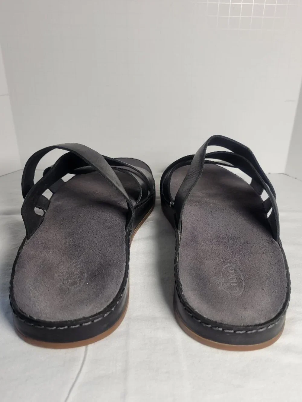 Chaco Wayfarer Black Leather Slide Sandals Women's 11 EU 42